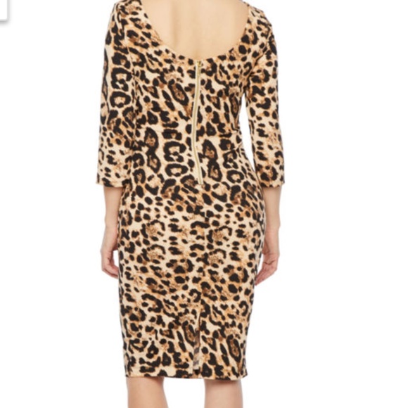 Premier Amour 3/4 Sleeve Animal Print Sheath Dress - Picture 2 of 2